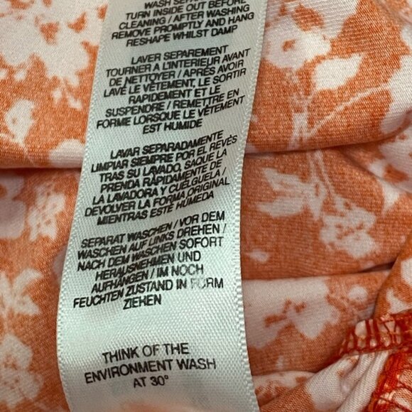 ASOS Strapless Orange/Red and White Floral Maxi Dress size 6 - Picture 10 of 10